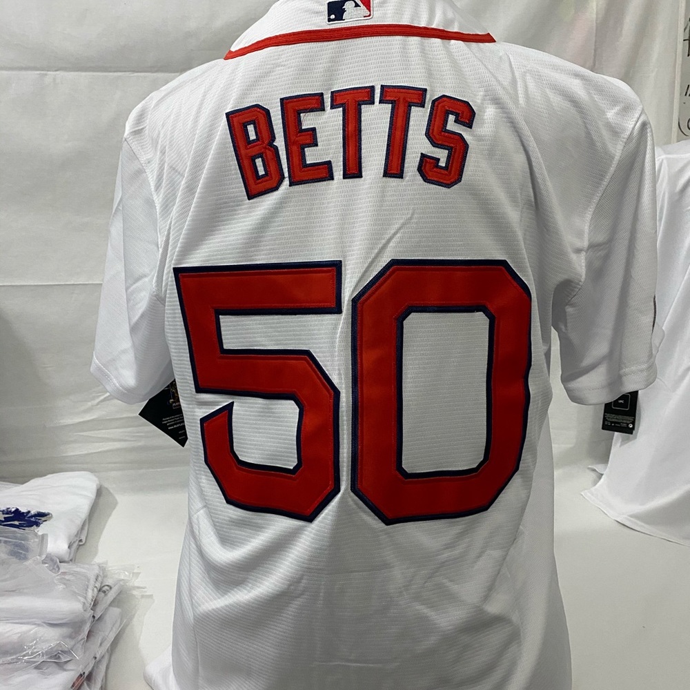 Red Sox #50 Mookie Betts Majestic Player Jersey - Picture 7 of 9